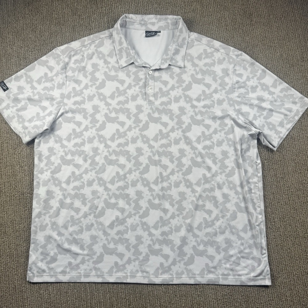 Sunday Swagger Mens 4XL Golf Polo Shirt Short Sleeve Performance Grey Camo